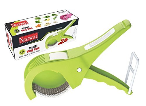 Stainless Steel Multi-Function Vegetable Cutter and Peeler – 2-in-1 Slicer with Ergonomic Handle
