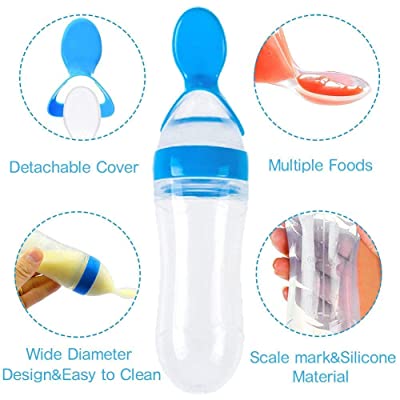 Silicone Baby Spoon Feeder Bottle – 90ml Squeeze Feeding Spoon (3+ Months) - Image 7