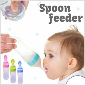 Silicone Baby Spoon Feeder Bottle – 90ml Squeeze Feeding Spoon (3+ Months)