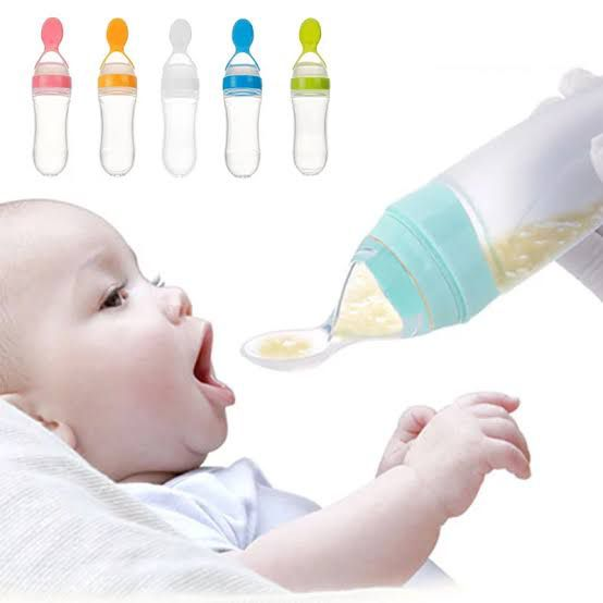 Silicone Baby Spoon Feeder Bottle – 90ml Squeeze Feeding Spoon (3+ Months) - Image 5