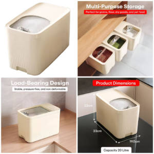 Moisture-Sealed Heavy-Duty Rice Storage Box – Keep Your Grains Fresh & Organized