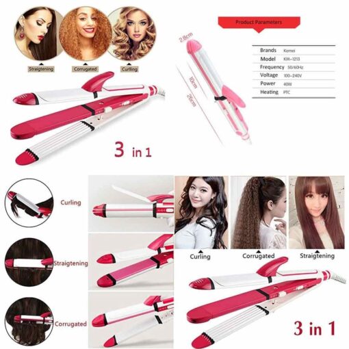 Shinon 3-in-1 Hair Styling Tool – Straighten, Curl & Crimp Like a Pro - Image 6