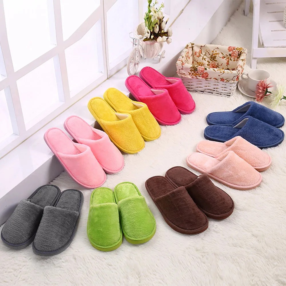 1 Pair Cozy Warm Plush Slippers – Unisex Winter Indoor Home Footwear - Image 4