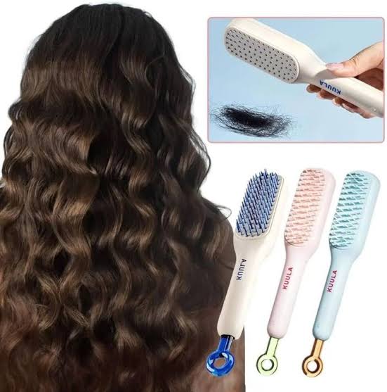 Self Cleaning Hair Brush – One Click Auto Cleaning Anti-Static Massage Comb - Image 4
