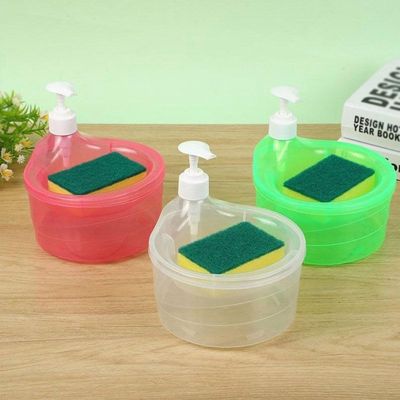 2-in-1 Dish Soap Dispenser with Sponge Holder – Kitchen Sink Essential
