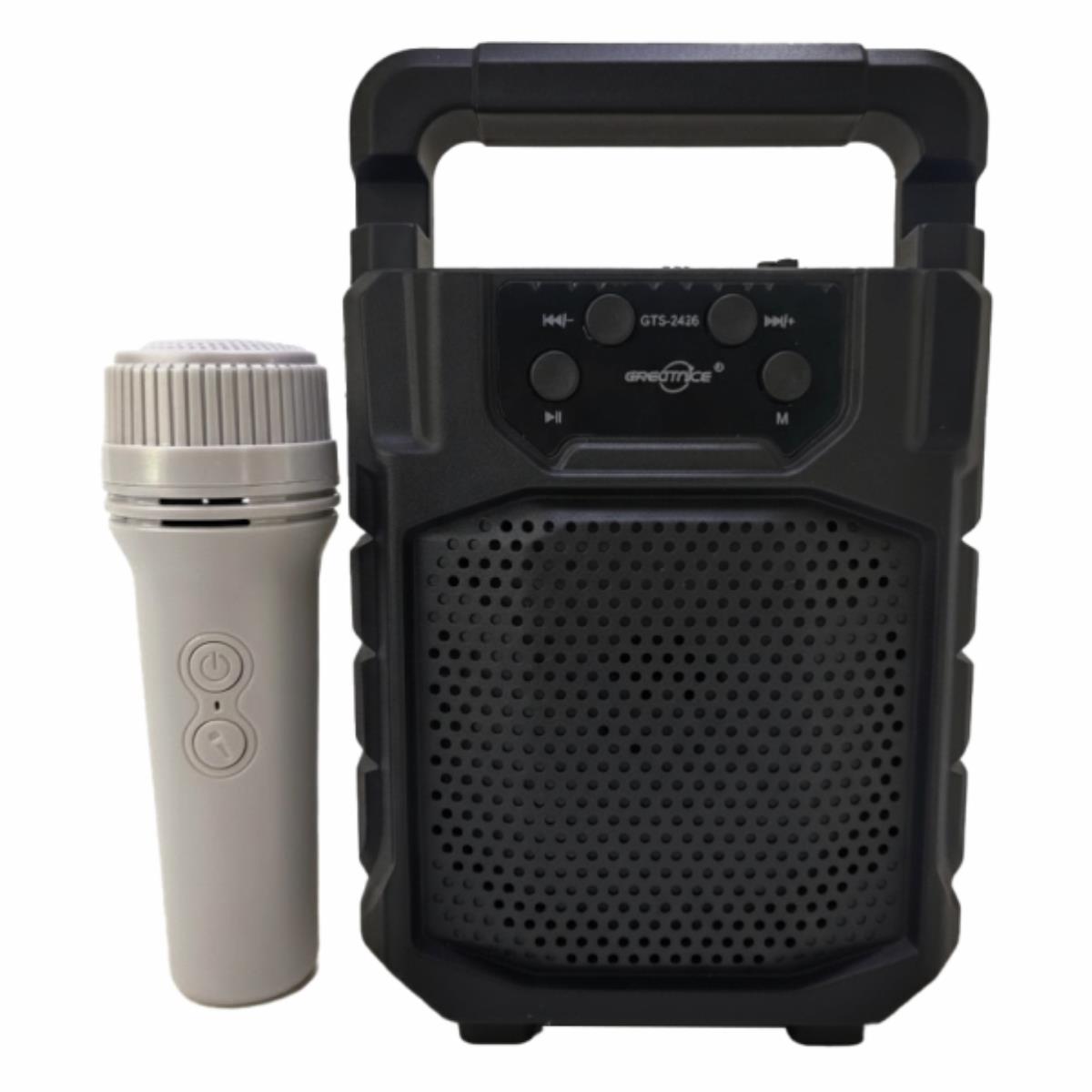 Bocina Portátil 4” con Micrófono y Soporte para Celular – Bluetooth, LED y Karaoke - Image 3