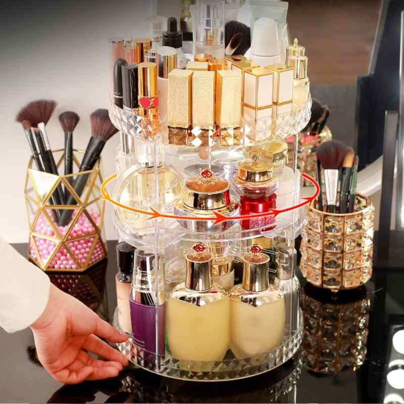 360° Rotating Makeup Storage Rack – Adjustable Height Transparent Cosmetics Organizer - Image 7