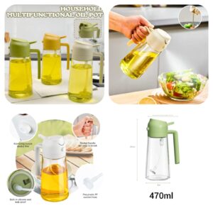 2-in-1 Glass Oil Dispenser & Spray Bottle – Pour & Spray Cooking Oil, Vinegar, or Sauce