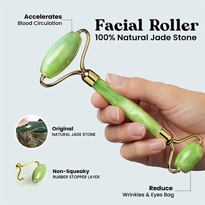 Original Jade Roller & Gua Sha Set – Face, Eye & Neck Massager for Anti-Aging & Skin Care - Image 8
