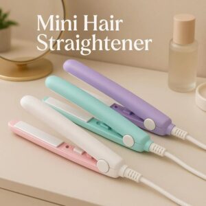 Mini Portable Hair Straightener & Curler – Travel-Friendly Clip Iron for Bangs & Hair