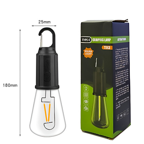 T02 Retro Hanging LED Camping Bulb – Type-C Rechargeable Waterproof Outdoor Tent Light - Image 3