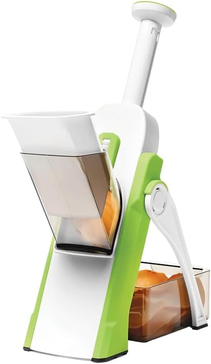 Saker 5-in-1 Adjustable Safe Mandoline Vegetable Slicer – Thickness Control 0.1–8mm (Green) - Image 5