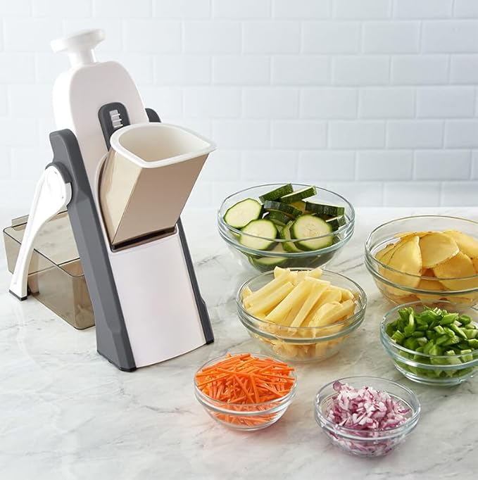 Saker 5-in-1 Adjustable Safe Mandoline Vegetable Slicer – Thickness Control 0.1–8mm (Green) - Image 2