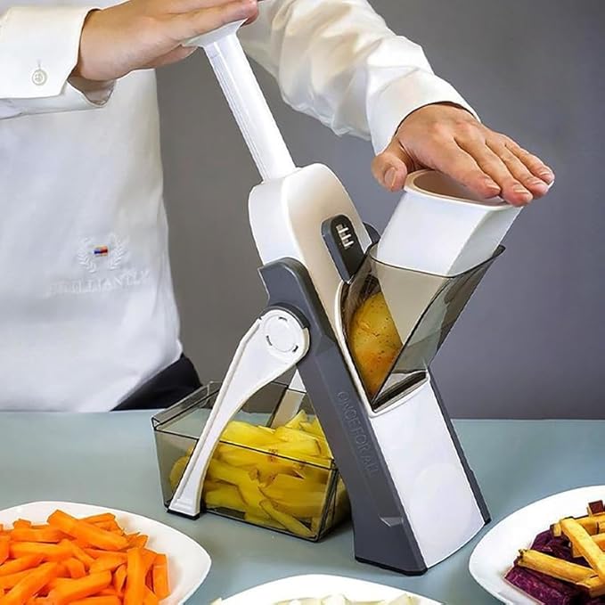 Saker 5-in-1 Adjustable Vegetable Slicer – Safe, Fast & Versatile Kitchen Tool - Image 4