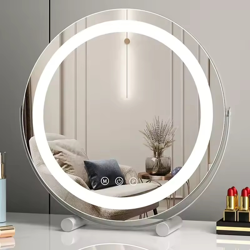 360 Rotating LED Vanity Mirror – Luxury Dressing Table Mirror with Adjustable Lighting