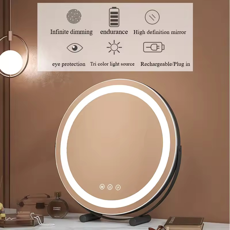 360 Rotating LED Vanity Mirror – Luxury Dressing Table Mirror with Adjustable Lighting - Image 3