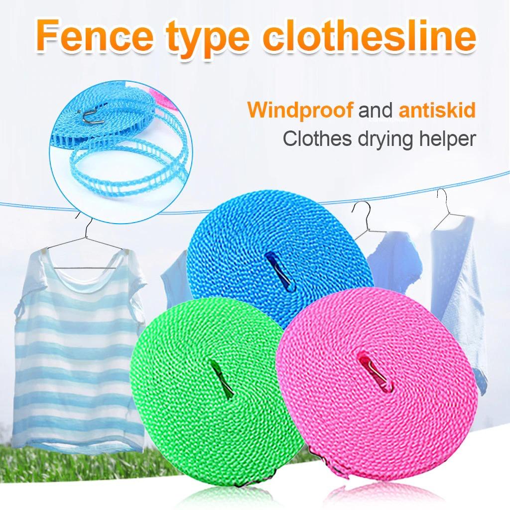 Plastic Clothes Hanging Rope – 5 Meters Adjustable Clothesline for Home & Travel