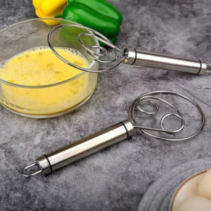 Beater Steel Manual Hand Whisk – Stainless Steel Dough & Egg Mixer for Baking | Small, Medium & Large Sizes