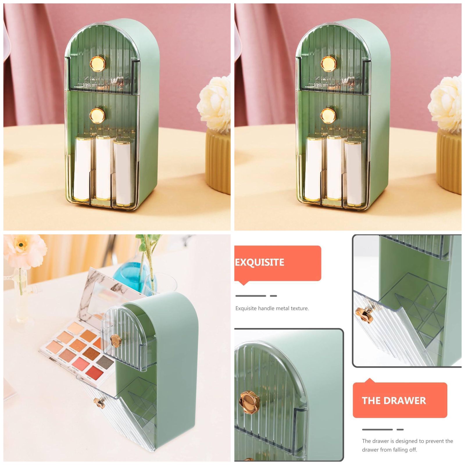 Dust-Proof Cosmetics & Lipstick Organizer – Waterproof Makeup Storage Box with Multi-Compartment Design - Image 7