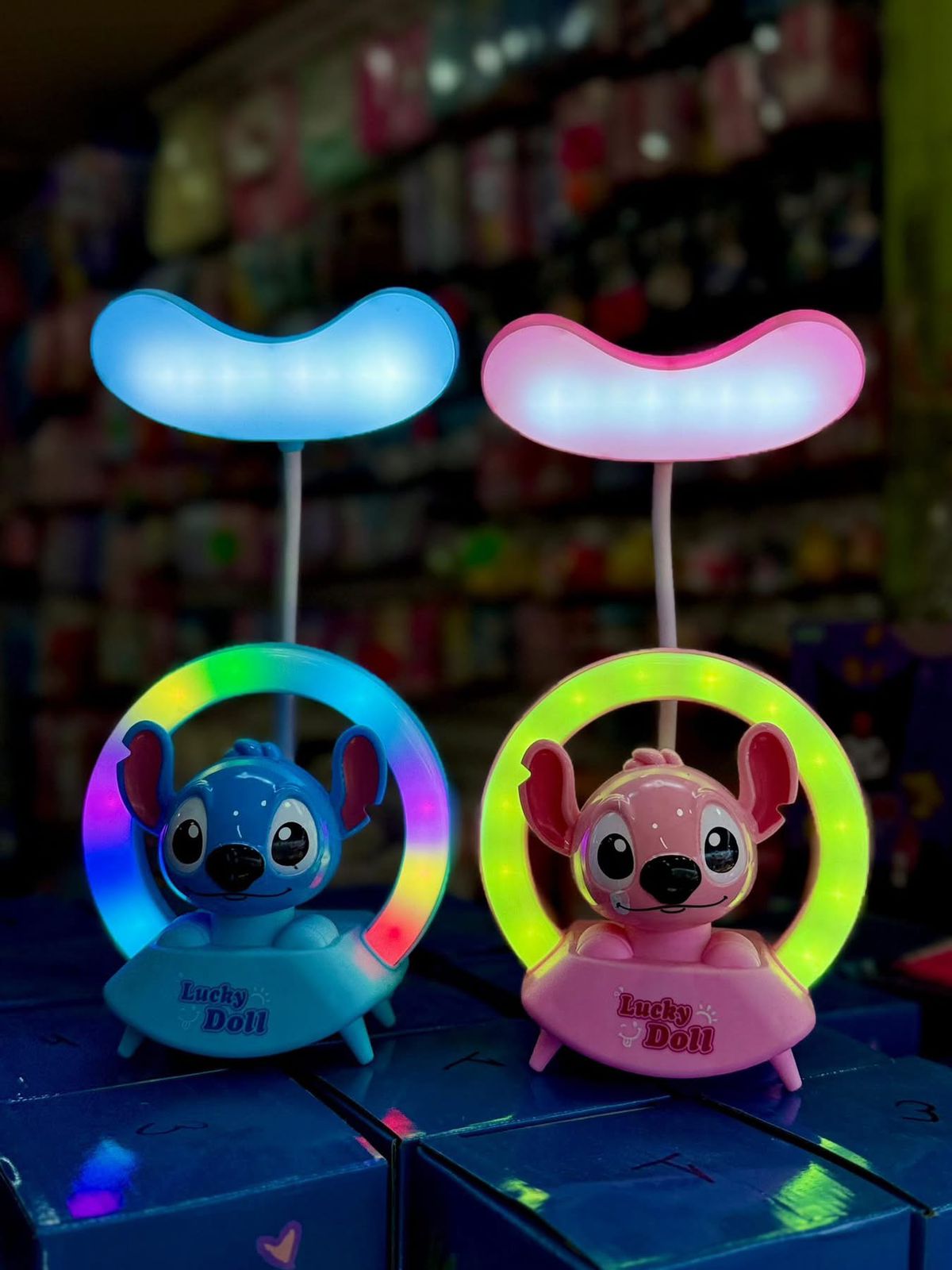 Stitch Anime LED Night Lamp – Cartoon Light with Rainbow Color Shades, Wireless & Rechargeable - Image 2