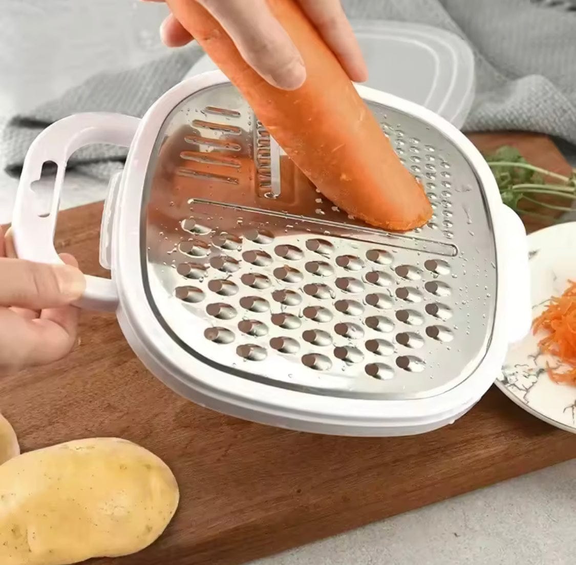 4-in-1 Multi Kitchen Grater with Storage Case and Safety Cover
