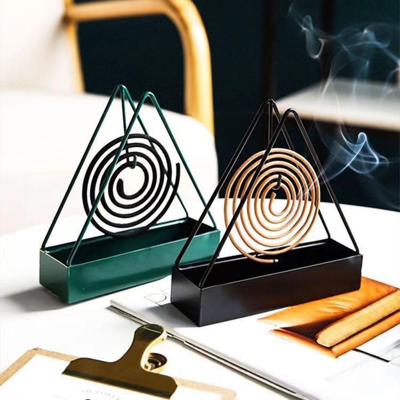 Triangle Mosquito Coil Stand & Aromatherapy Burner – Safe, Stylish, and Multi-Purpose - Image 2