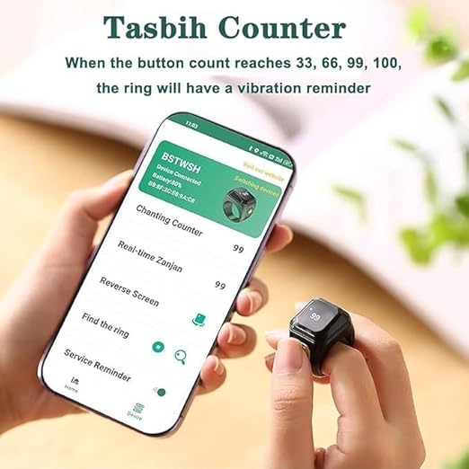 Digital Tasbih Ring & Prayer Time Reminder – Smart Wearable for Daily Zikr - Image 4