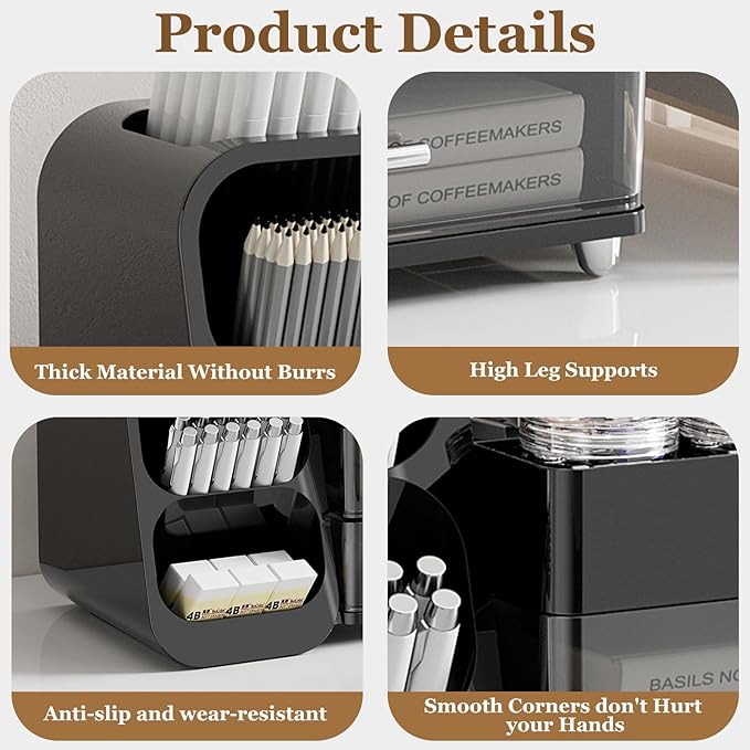 Hokku Designs Makeup Organizer with Drawers – Elegant Vanity Cosmetic Storage Case (White) - Image 3