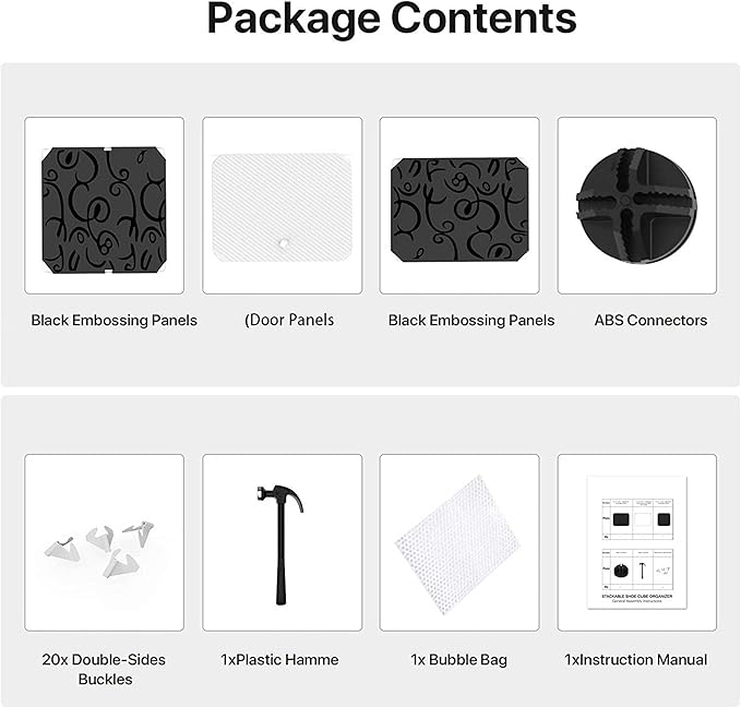 10-Layer Multipurpose Plastic Wardrobe – Foldable & Stackable Closet Organizer with 5 Doors (Black) - Image 7