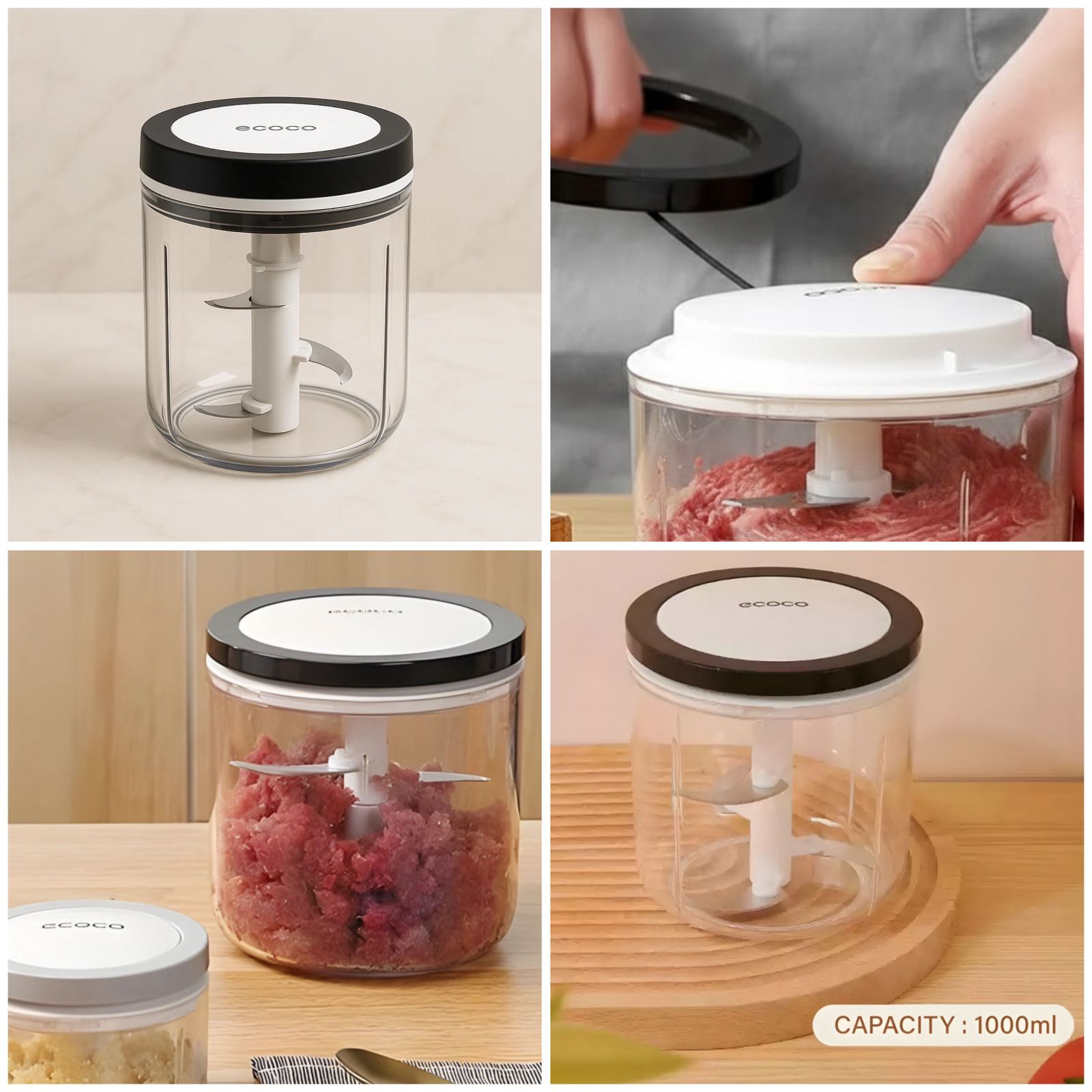 Manual 1000ml Vegetable and Garlic Chopper – Hand-Pull Food Processor for Onions, Herbs, and More - Image 7