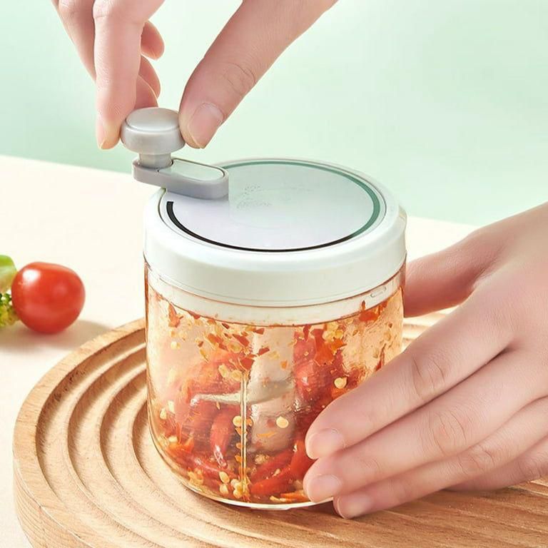 400ML Handy Manual Vegetable Chopper – 3-Blade Stainless Steel Hand Pull Food Processor