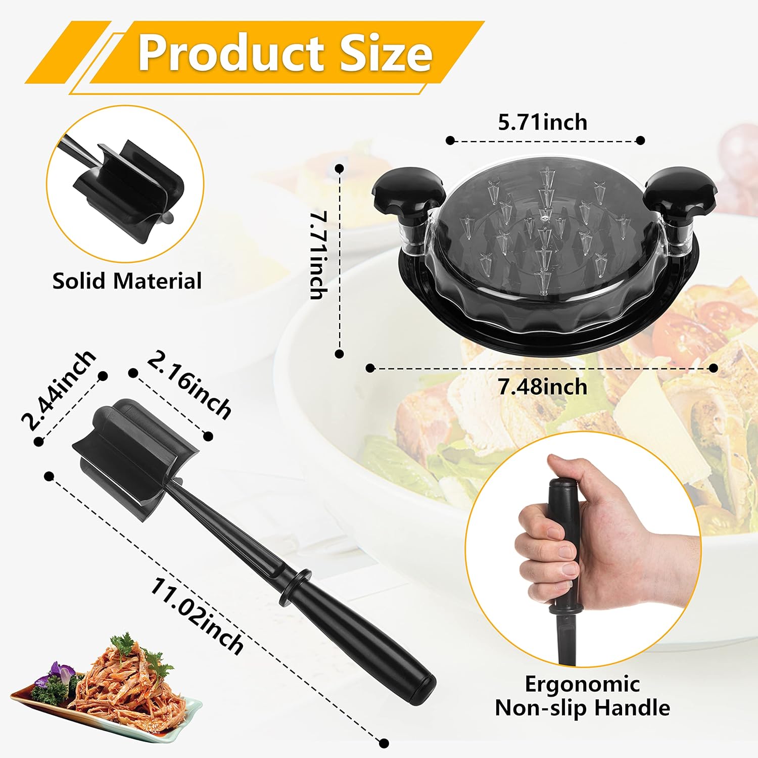 Premium Chicken Shredder Tool – Quick Twist Meat Shredder Bowl - Image 5