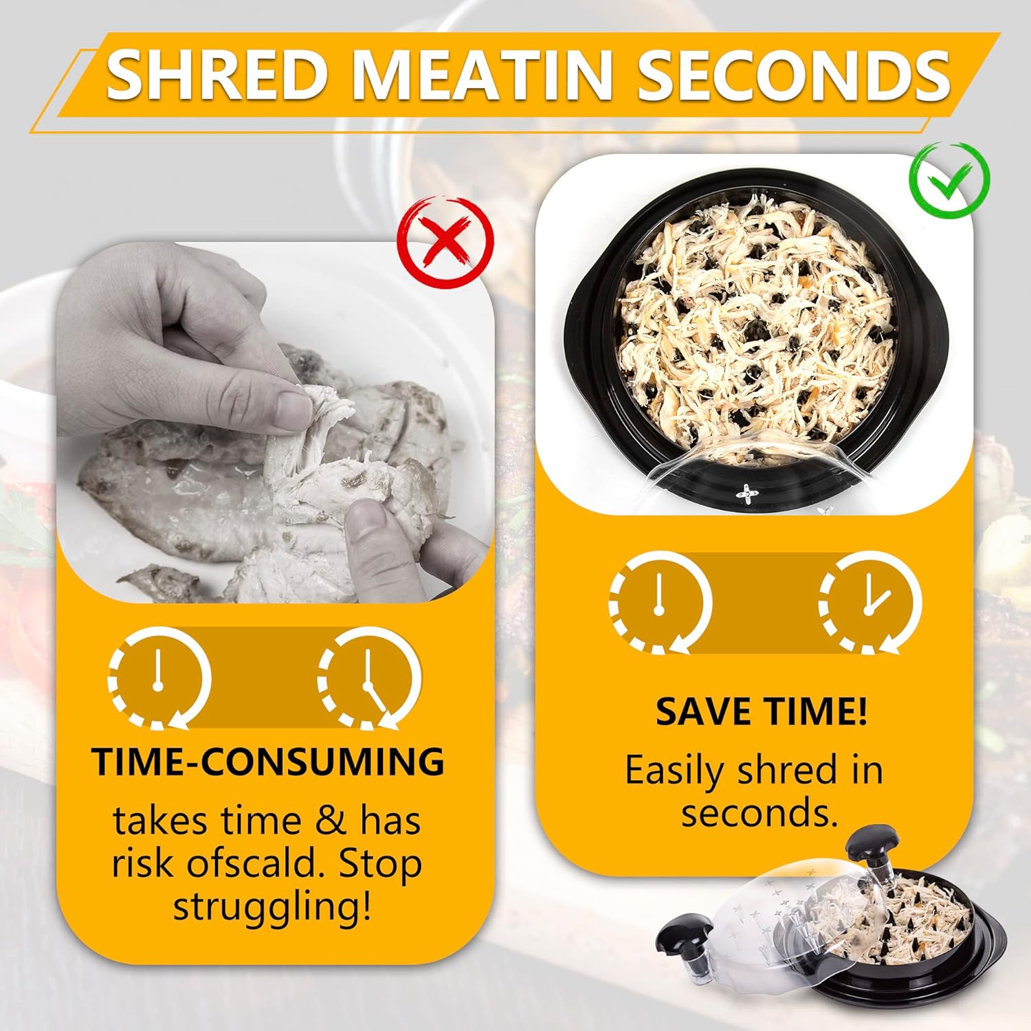 Premium Chicken Shredder Tool – Quick Twist Meat Shredder Bowl - Image 4