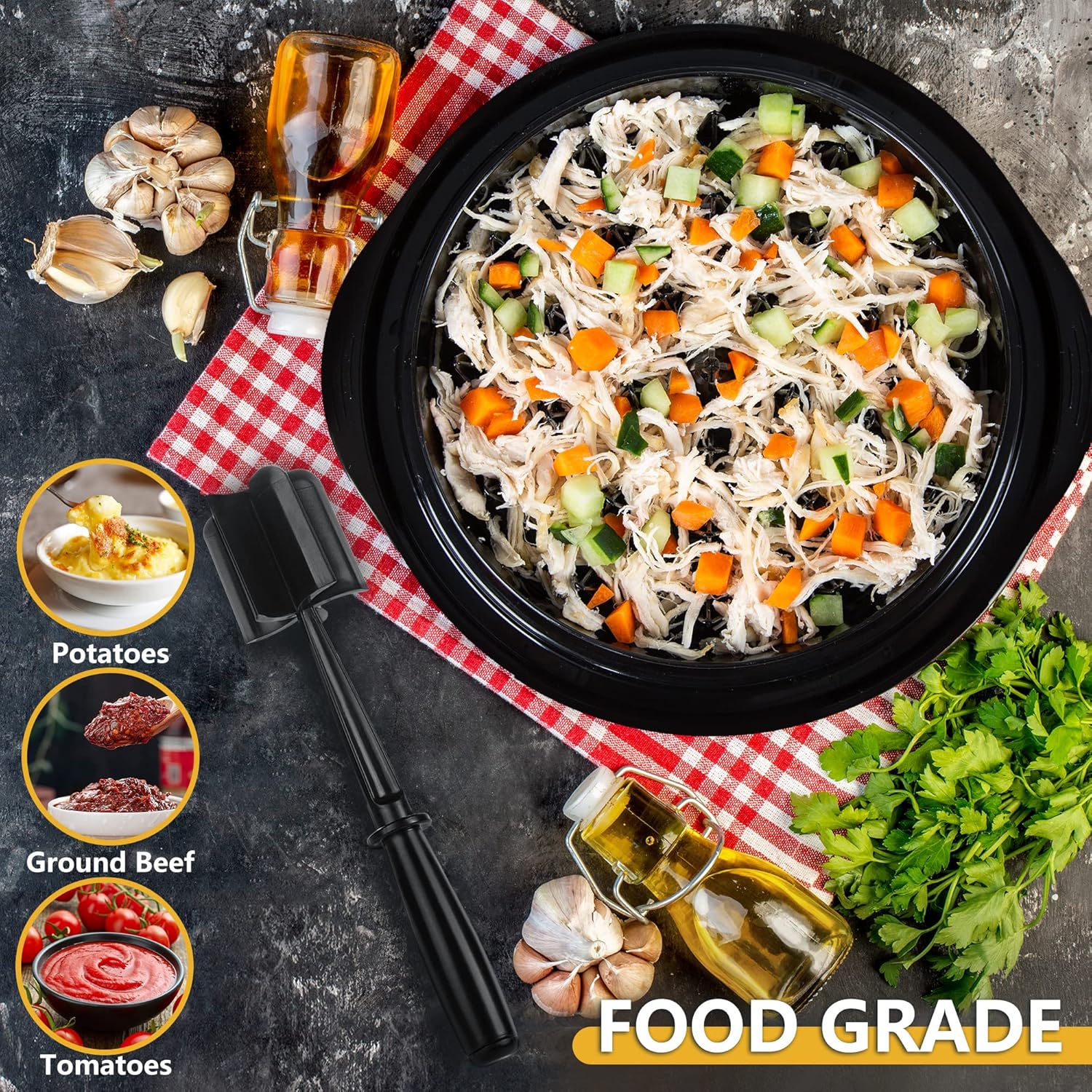 Premium Chicken Shredder Tool – Quick Twist Meat Shredder Bowl - Image 3