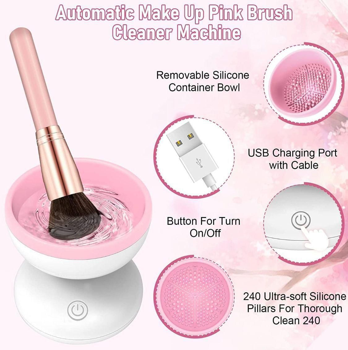 Automatic Electric Makeup Brush Cleaner Machine – Fast USB Rechargeable Deep Cleaning Device