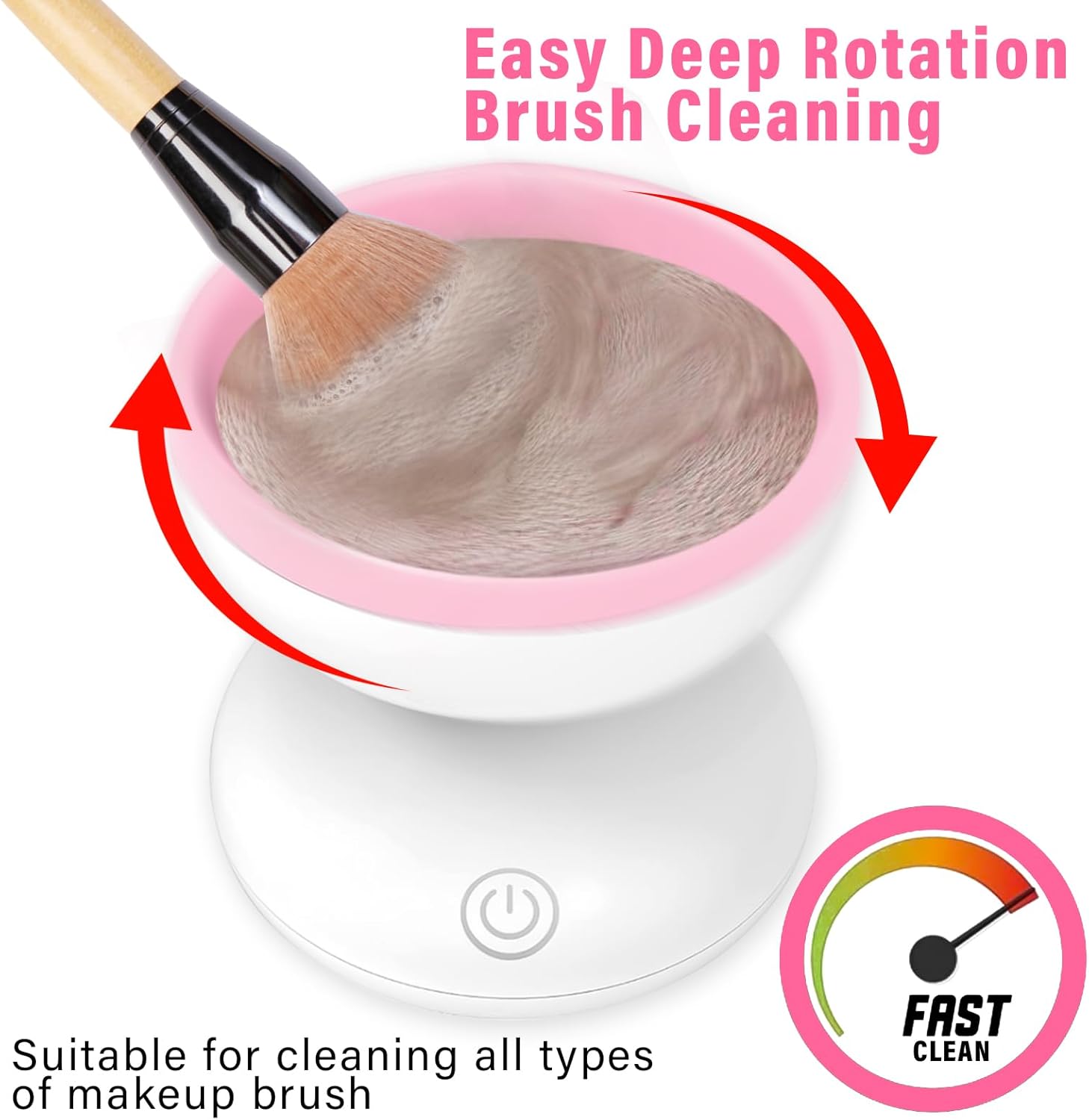 Automatic Electric Makeup Brush Cleaner Machine – Fast USB Rechargeable Deep Cleaning Device - Image 2