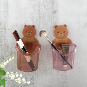 Cute Bear Wall-Mounted Toothbrush & Toothpaste Holder