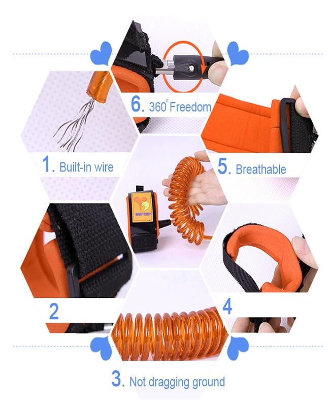 Child Safety Anti-Lost Wrist Link with Harness and Leash – Adjustable Secure Traction Strap for Toddlers and Babies - Image 3