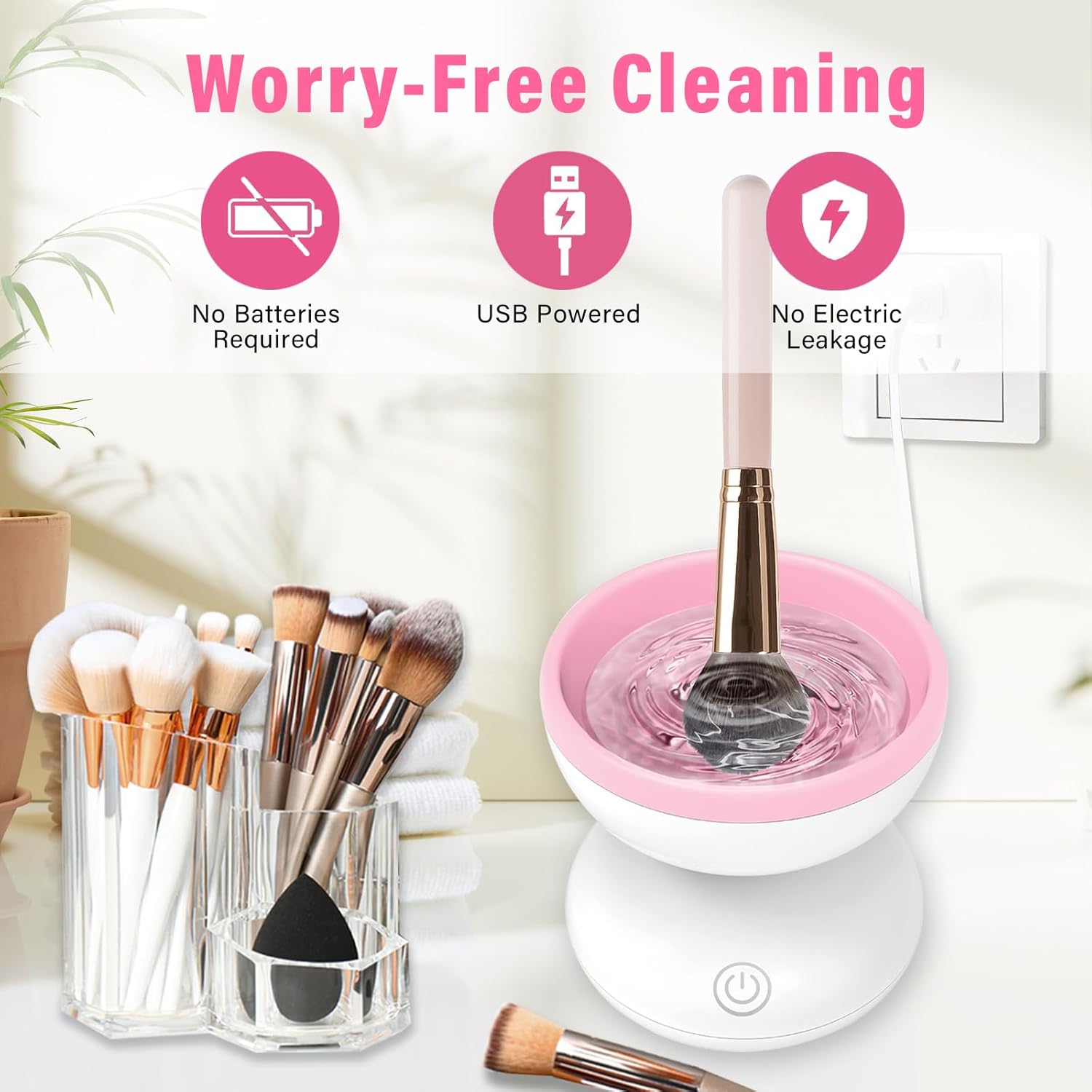 Automatic Electric Makeup Brush Cleaner Machine – Fast USB Rechargeable Deep Cleaning Device - Image 7