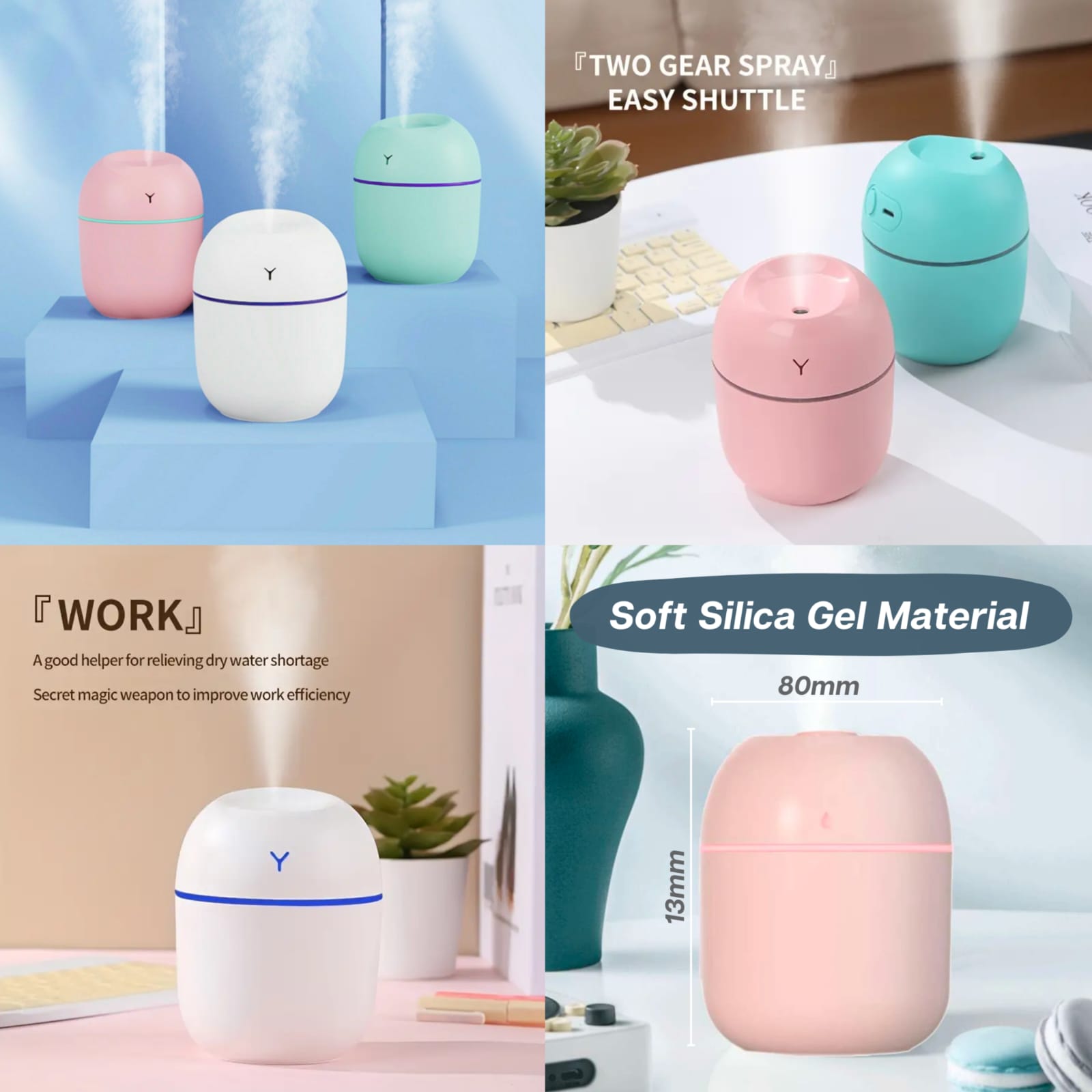 3-in-1 220ML Ultrasonic Air Humidifier and Essential Oil Aroma Diffuser – Portable Mist Maker for Home, Car, and Office
