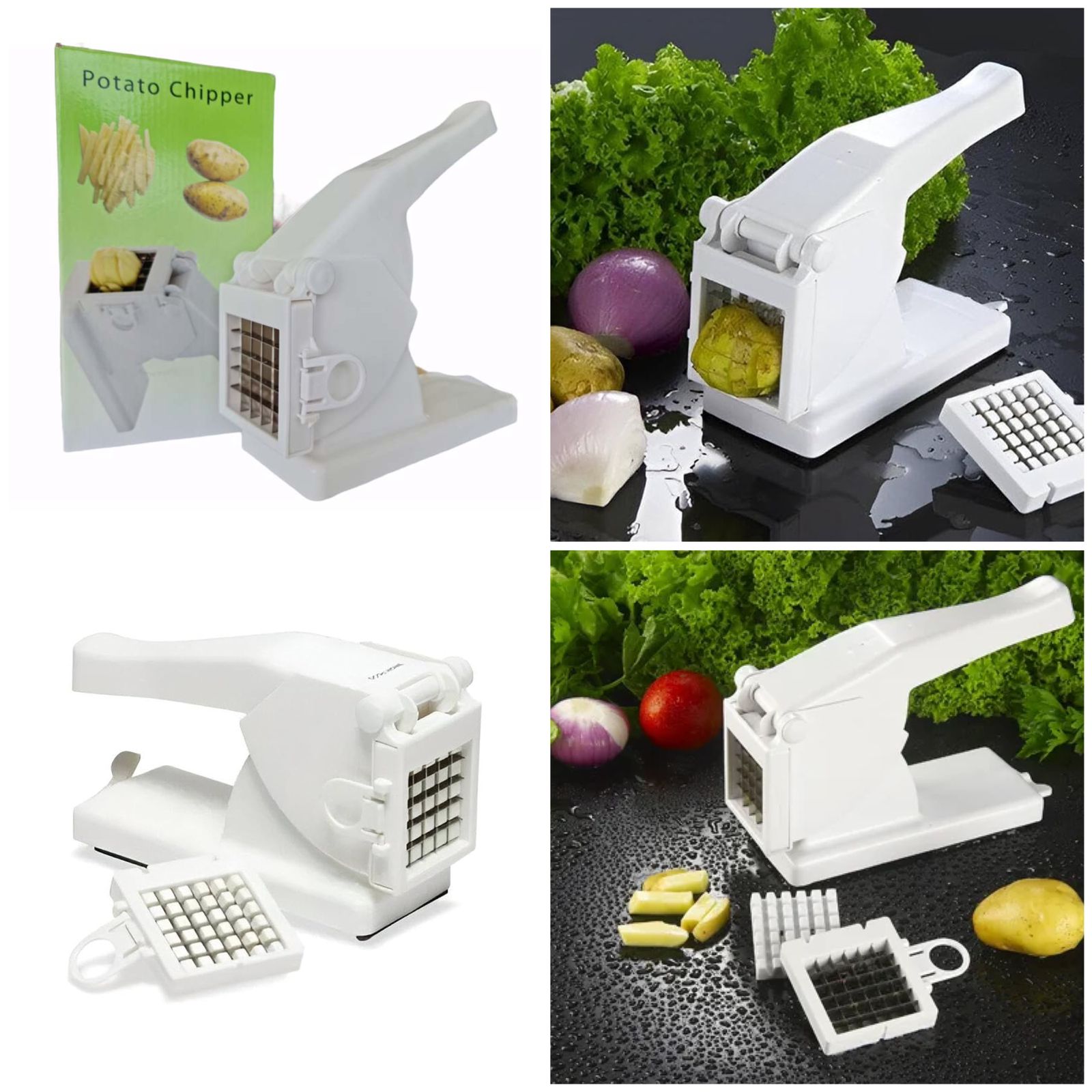 Manual Hand Press Potato Slicer – Heavy-Duty French Fries & Chips Cutter