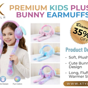Soft Plush Rabbit Ear Warmers for Kids & Adults (Multicolor)
