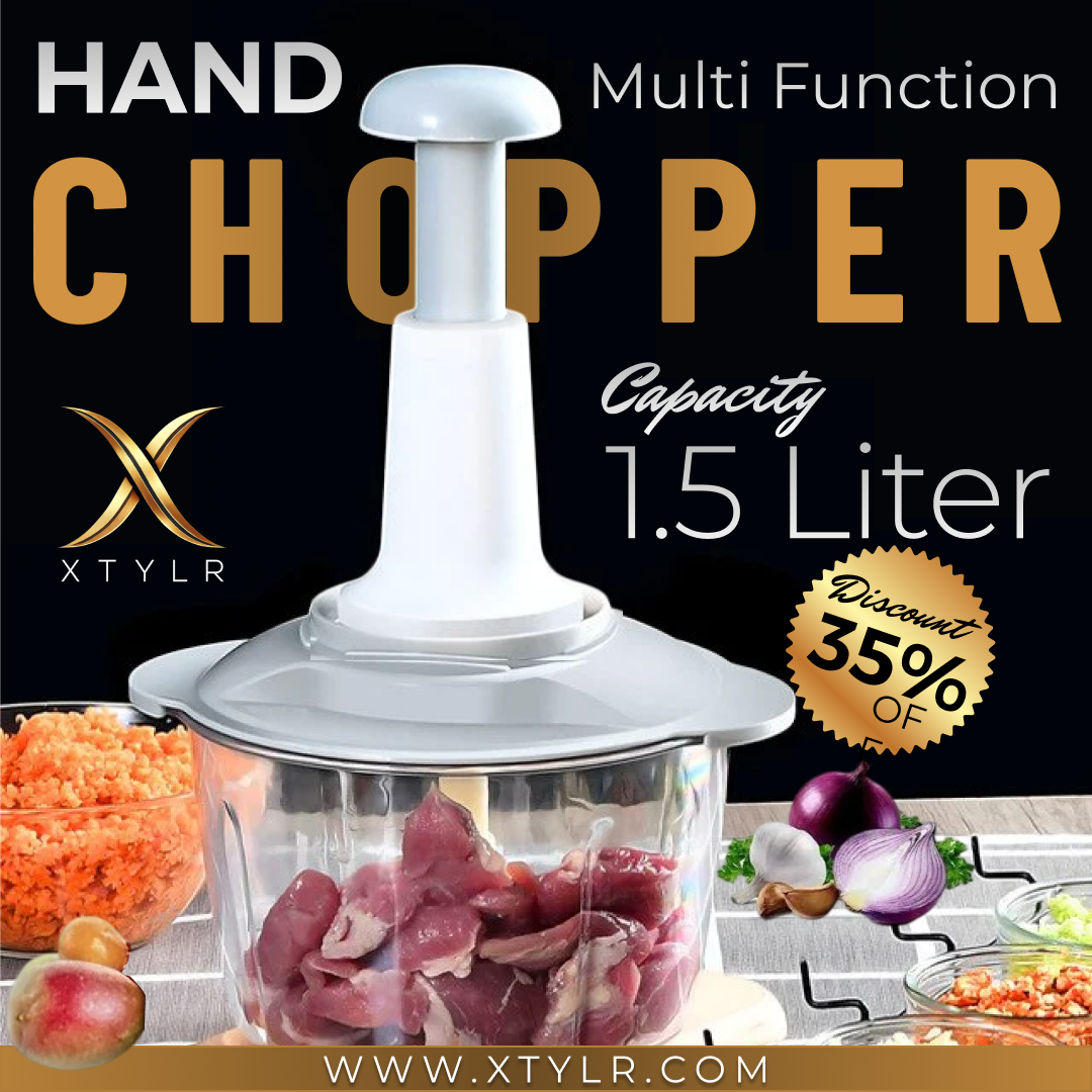 1.5L Manual Speedy Hand Press Food Chopper