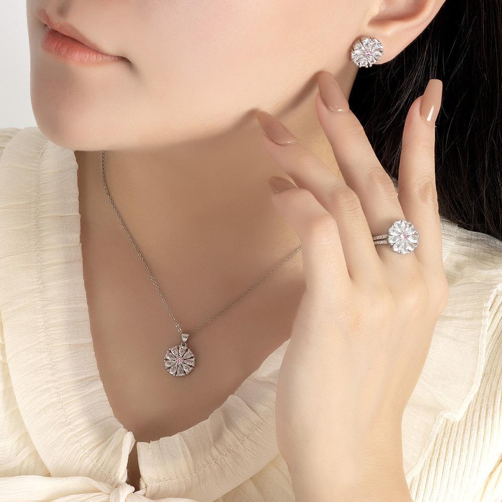 High Quality Silver Plated Crystal Necklace Set - Image 4