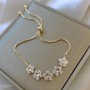 1 Pc Gold Plated Rhinestone Charm Bracelet