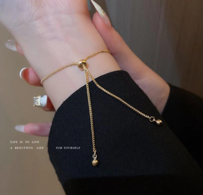 1 Pc Gold Plated Flower Charm Bracelet - Image 3