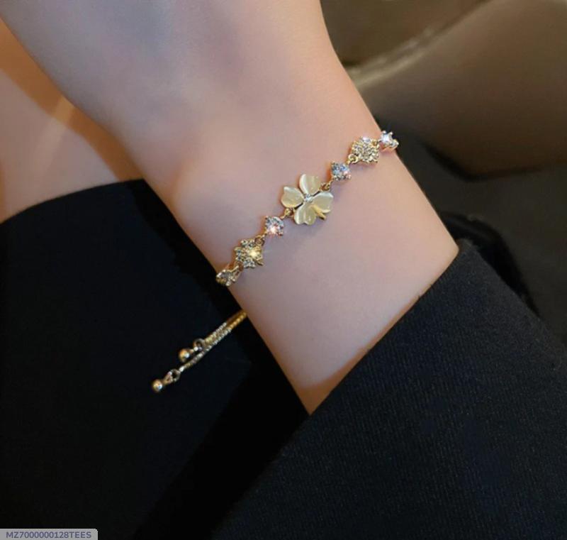 1 Pc Gold Plated Flower Charm Bracelet