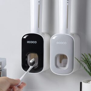ECOCO Automatic Toothpaste Dispenser – Wall-Mount Hands-Free Squeezer & Holder