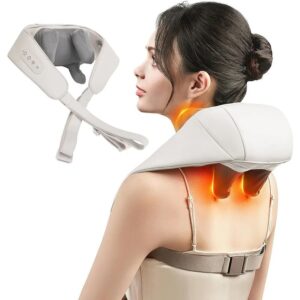 All-in-One Shoulder & Back Massager – 6 Head Deep Tissue Kneading Massager with Type-C Charging