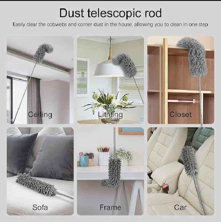 Extendable Microfiber Duster with Telescopic Pole – Ceiling Fan & High Ceiling Cleaning Brush 2 Smart Home, Kitchen & Everyday Gadgets | XTylr Extendable Microfiber Duster with Telescopic Pole – Ceiling Fan & High Ceiling Cleaning Brush - Image 2